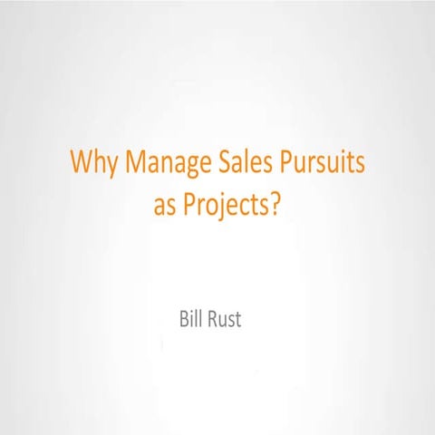 Managing Sales Projects