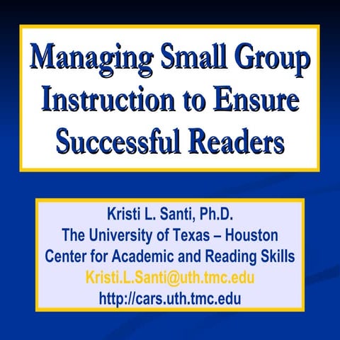 Managing Small Groups