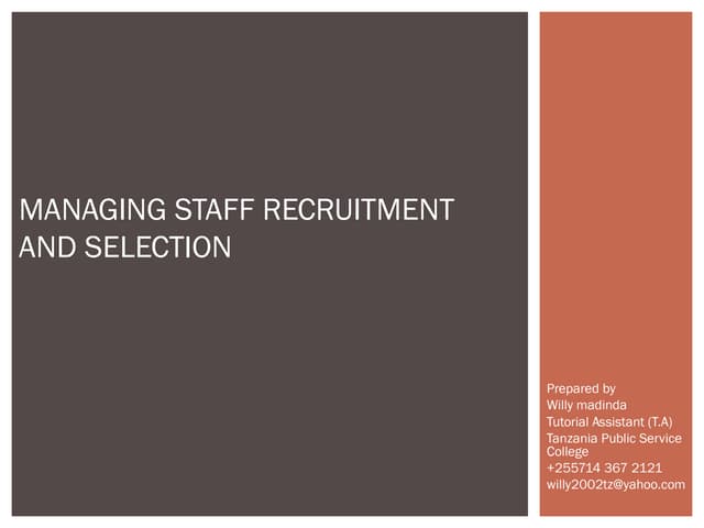 Recruitment & Selection process in Tesco | PPTX