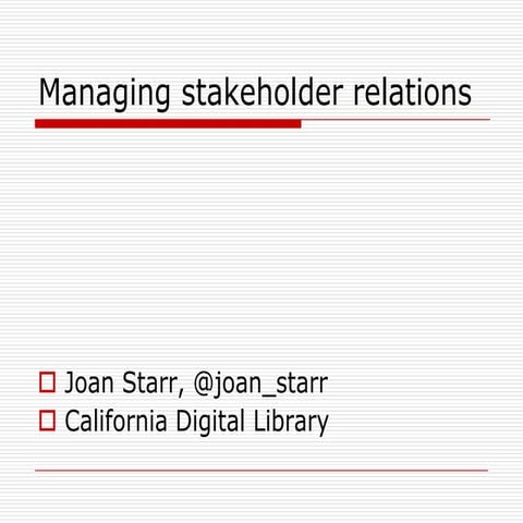 Managing Stakeholders