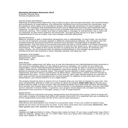 Managing strategic networks 2013