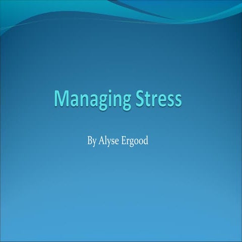 Managing Stress: SEFLIN Staff Development by Alyse Ergood 