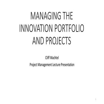 Managing the innovation portfolio and projects | PPTX