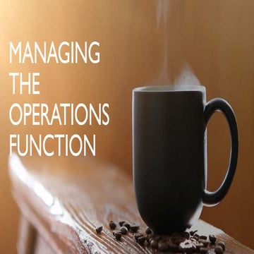 Managing the operations function | PDF