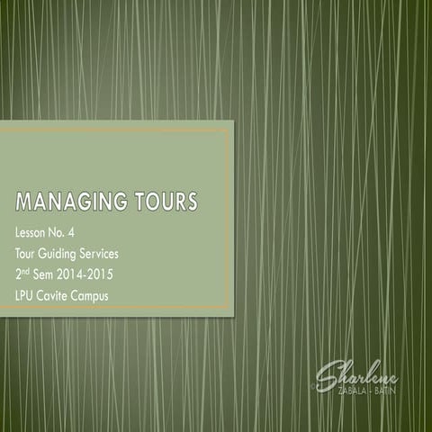 Managing Tours