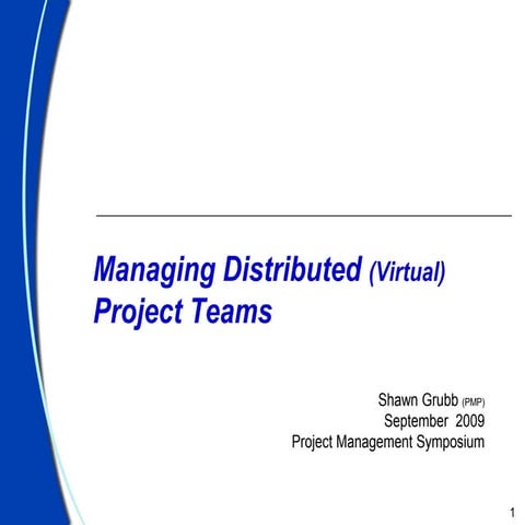 Managing Virtual Project Teams