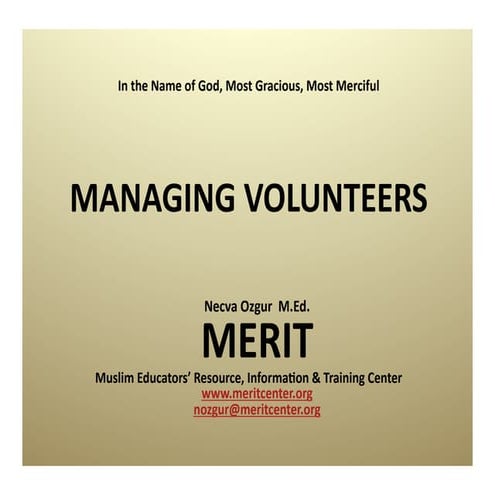 Managing Volunteers