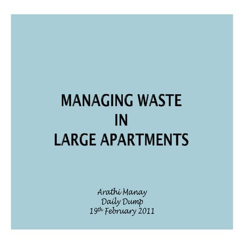 View of Managing waste in large apartments | PDF