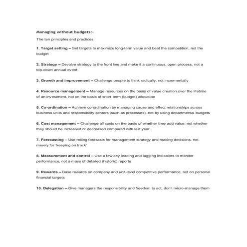 Managing without budgets