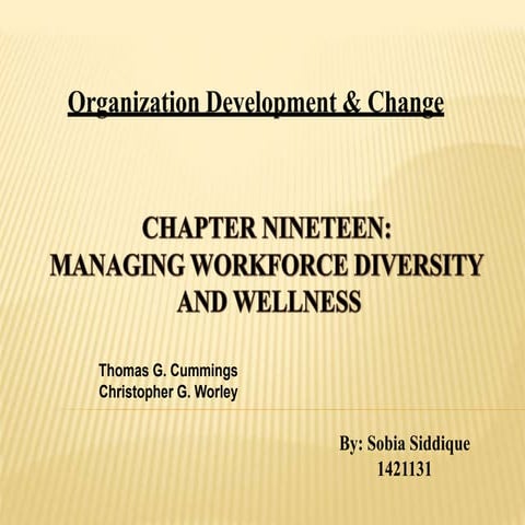 Managing workforce diversity and wellness