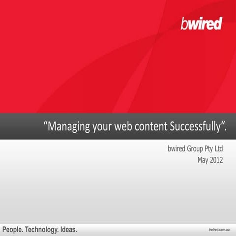 Managing your web content successfully
