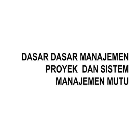 Manajemen proyek