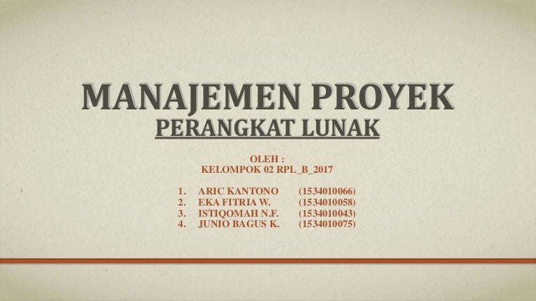 Manajemen Proyek Perangkat Lunak Penjabaran Paper