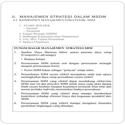 Manajemen strategi dalam MSDM | PPT