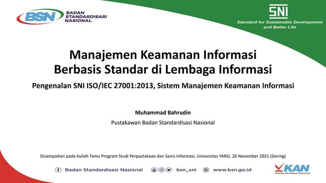 Manajemen Keamanan Informasi Berbasis Standar di Lembaga Informasi: Pengenala...