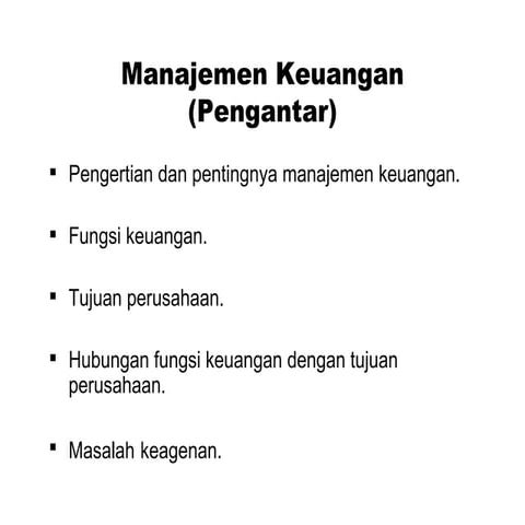 Manajemen keuangan (pengantar)