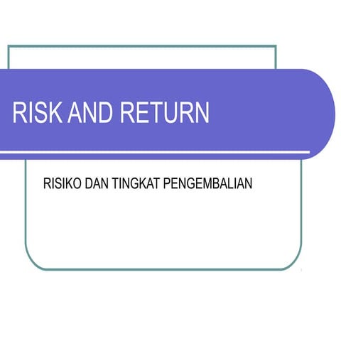 Risk and return
