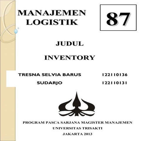 Manajemen Logistik Kl Ppt