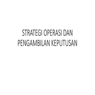 2_STRATEGI OPERASI Manajemen Operasional | PDF