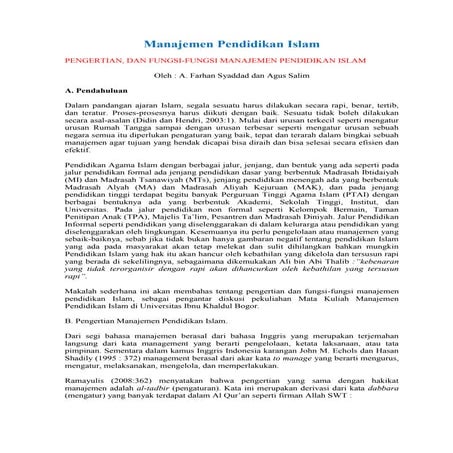 Manajemen pendidikan islam gm