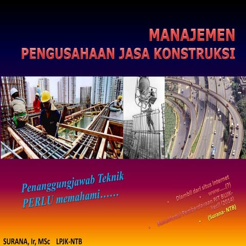 Manajemen Pengusahaan Jasa Konstruksi