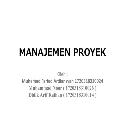 Manajemen proyek