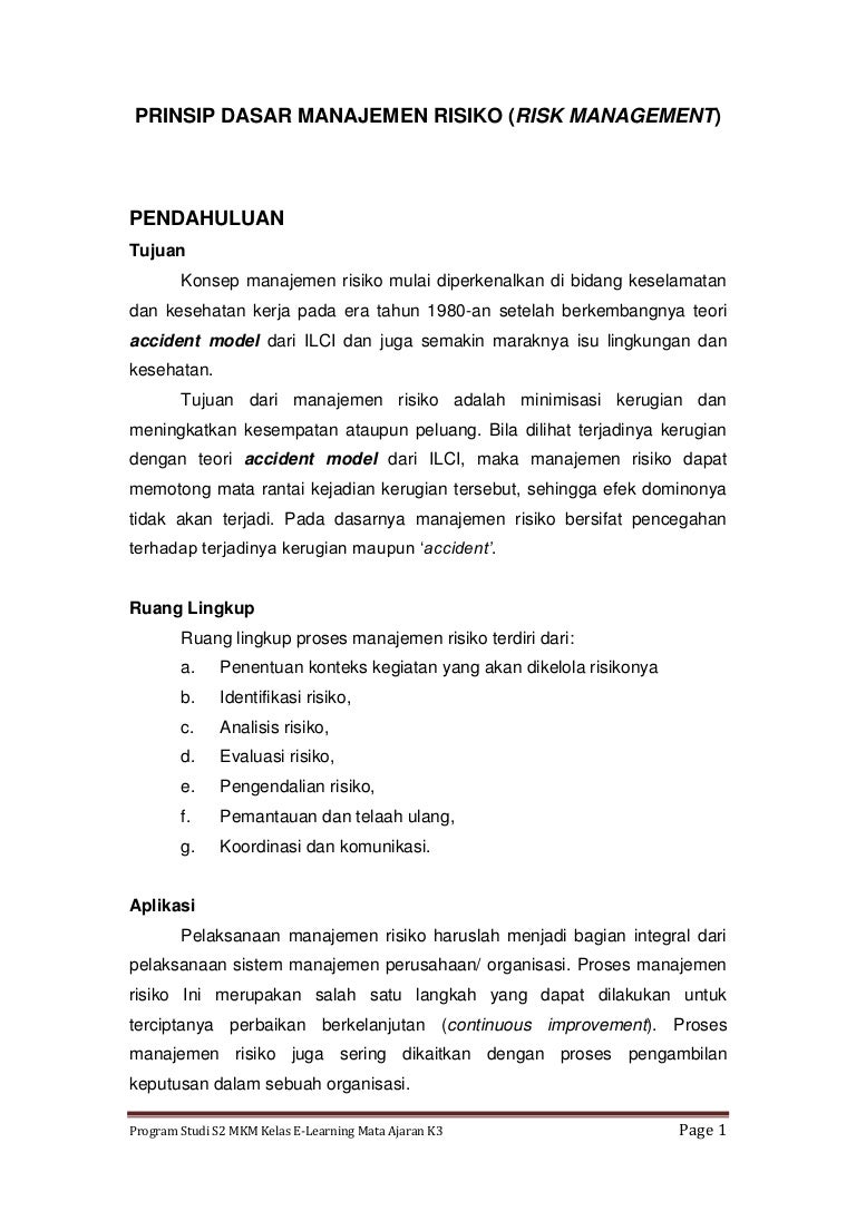 Manajemen Risiko K3