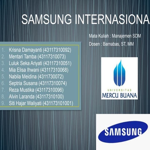 Manajemen SDM Samsung Internasional
