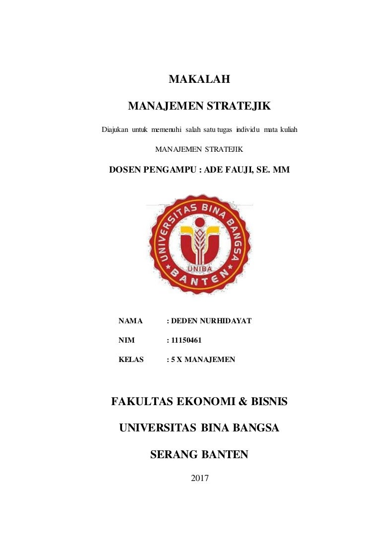 Makalah Manajemen Strategik Uts
