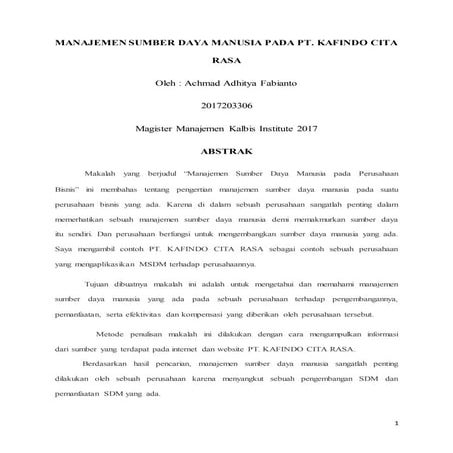 Manajemen sumber daya manusia