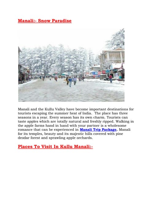 Discover Manali: Marvels & Must-See Spots | PDF