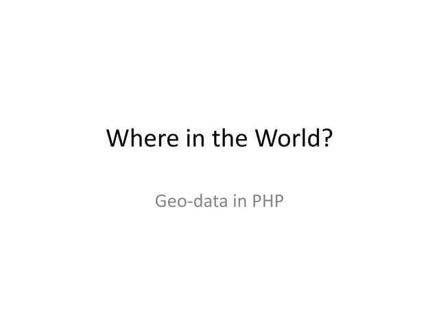 Where in the world