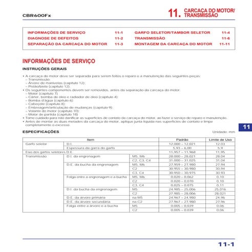 Manual de serviço cb600 f hornet carc motor | PDF