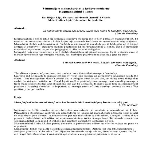 Manaxhimi I Kohes Buletin 3 Nentor 2008