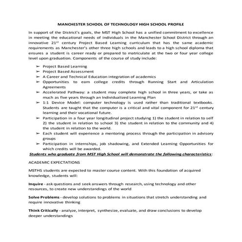 Manchesterschooloftechnologyhighschoolprofile