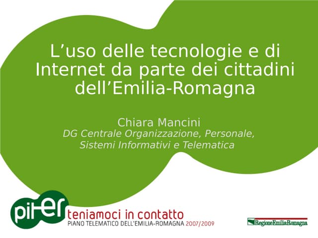 L’uso delle tecnologie e di Internet da parte dei cittadini dell’Emilia-Romagna