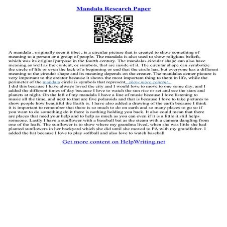 Mandala Essay Examples