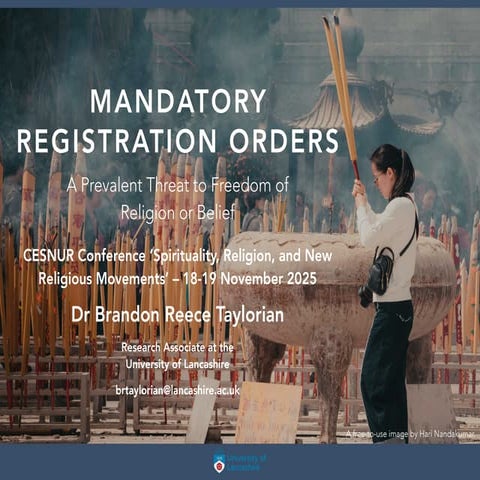 Mandatory Registration Orders: A Prevalent Threat to Freedom of Religion or Belief
