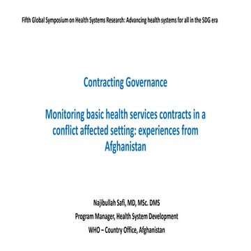 M&E contracting afghanistan  