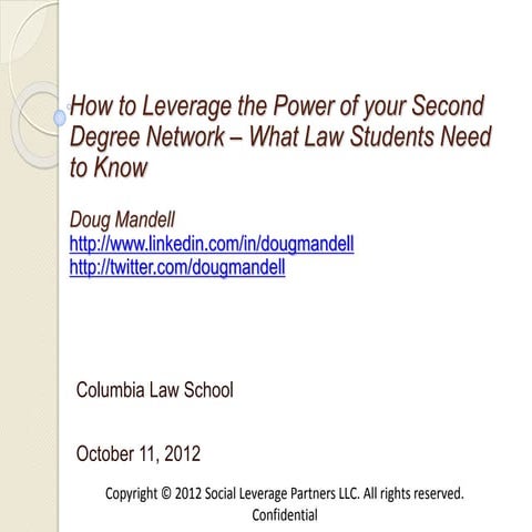 How Law Students Can Leverage the Power of Their Second Degree Network to Fin...