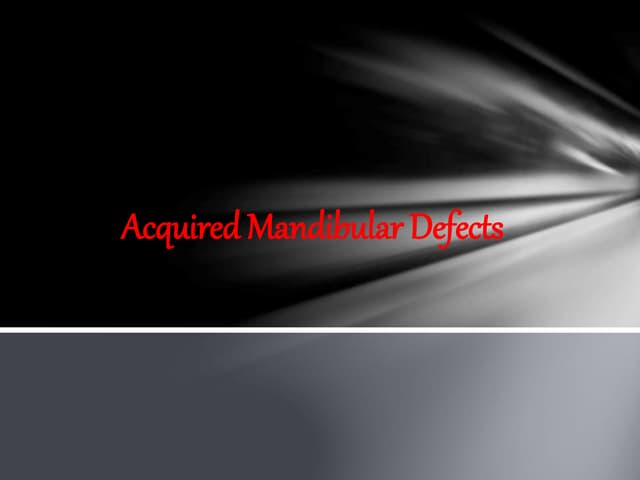 Mandibular defects maxillofacial prosthesis 