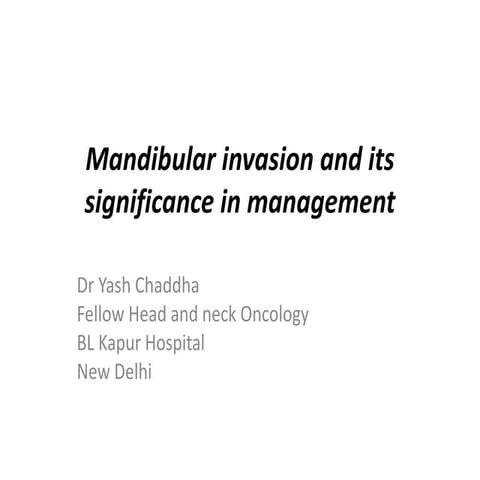 Pattern of Mandibular invasion 