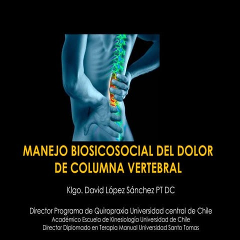 Manejo biosicosocial del dolor de columna