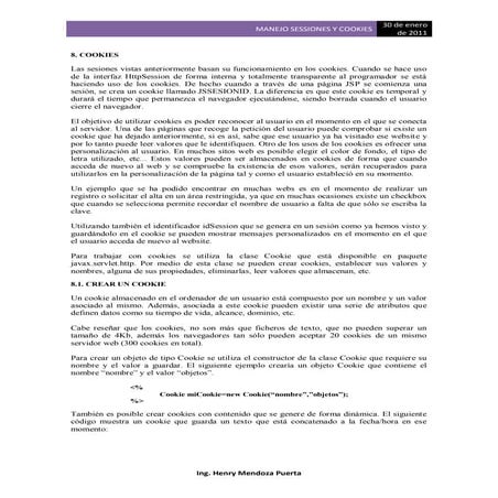 Manejo cookies