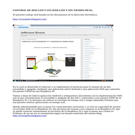 Control de dos led's via Web en tiempo real con Raspberry y Firebase