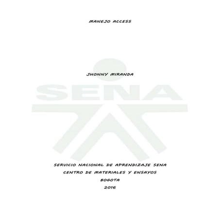 Manejo de access 2016