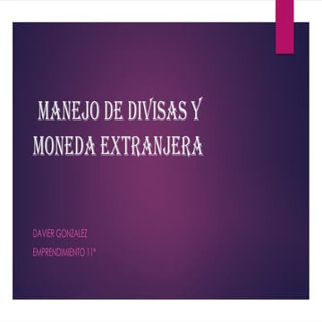 LAS DIVISAS EN EL DISTEMA DE GESTION FINANCIERO | PPTX
