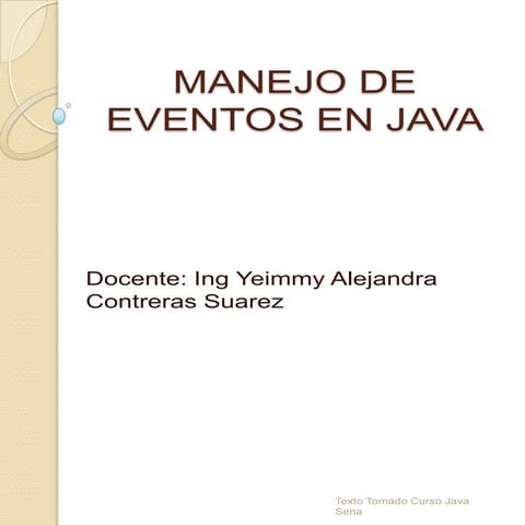 Manejo de eventos en java