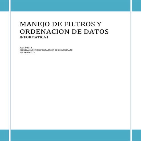 Manejo de filtros y ordenacion de datos