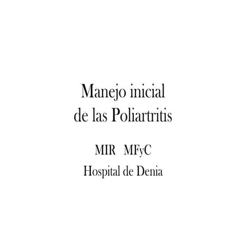 Manejo de las Poliartritis